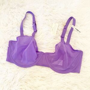 NWT Aerie Smoothez Balconette Unlined Bra Purple 34DD